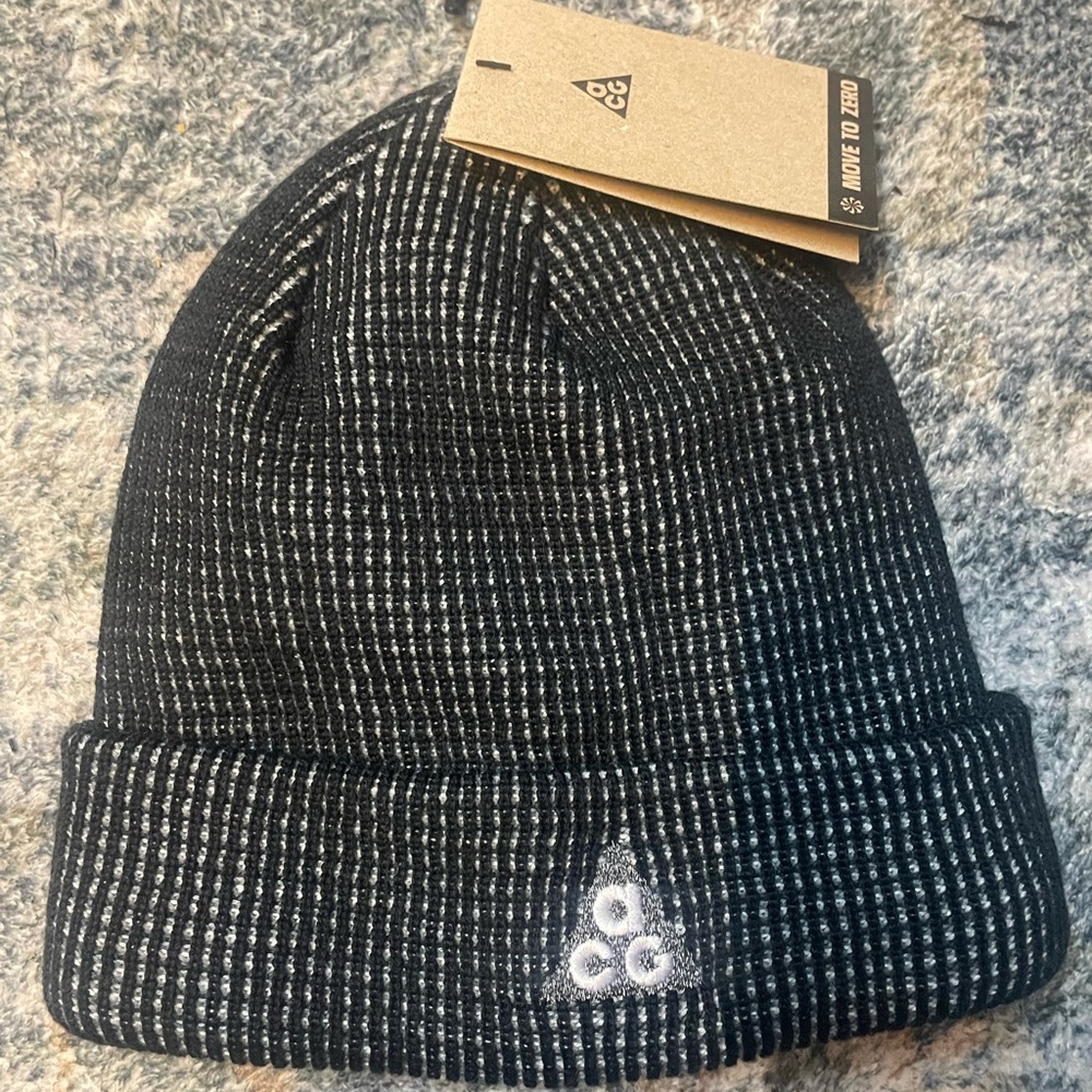 Nike ACG Black and White Knit Beanie